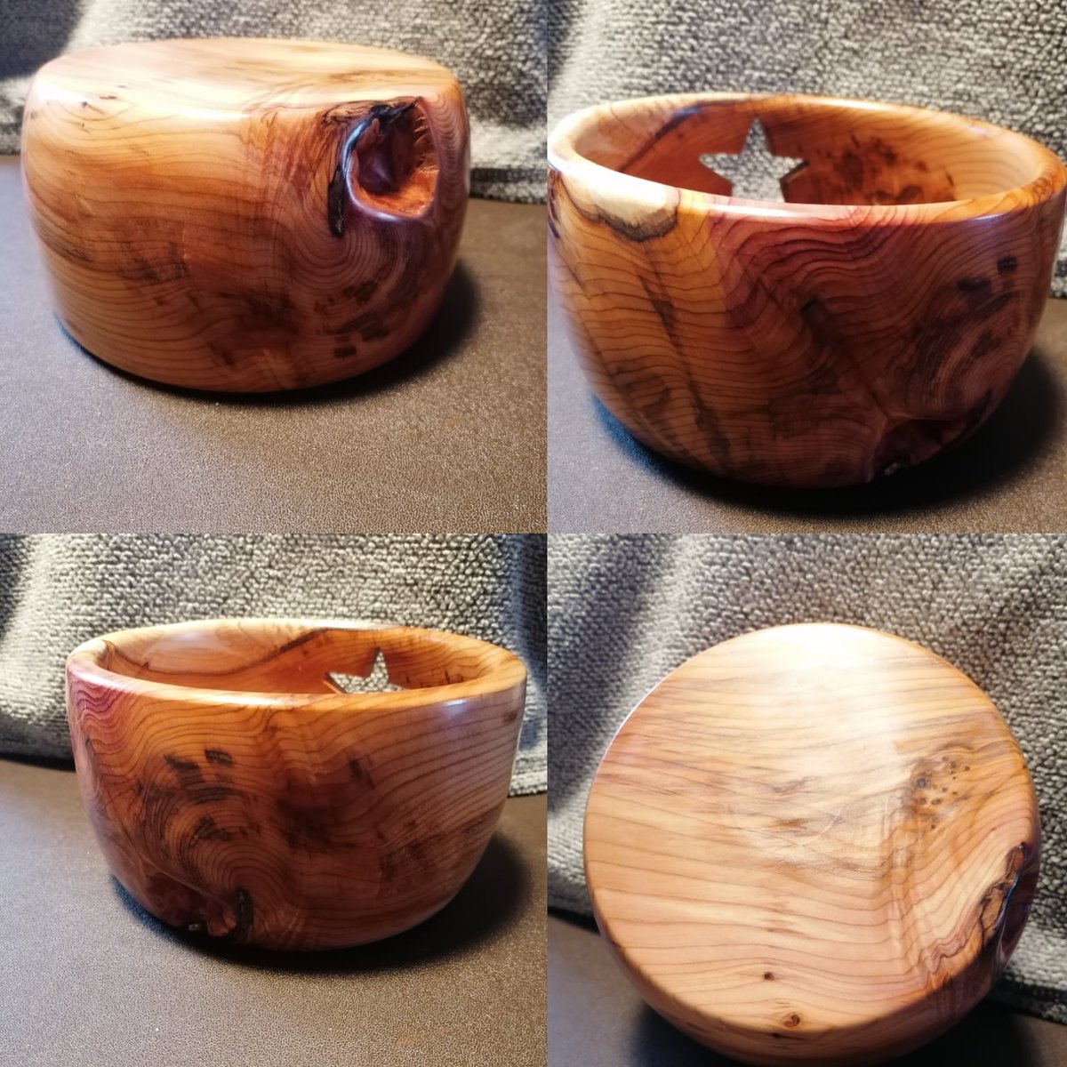 TurquoiseIceuk's tweet photo. A commission we did for a dear friend, something new - a yarn bowl made out of yew wood. Might need to make some for the shop. Do you think we should? #woodturning #handturned #woodworking #woodcraft #wooden #yarnbowl #woodenbowls #bowl #gifts #giftideas #handmadegiftsLink in bio https://t.co/bWFeLgPaVZ