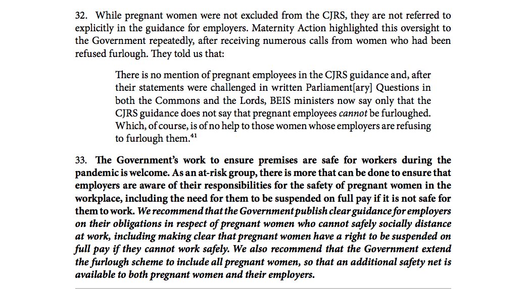 As evidenced by the  @HoCPetitions Committee's report, not only did those women suffer lost wages for the rest of their pregnancy, but many consequently lost entitlement to SMP and - in turn - access to  #UniversalCredit - during their maternity leave.