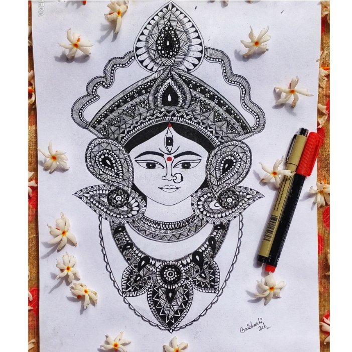 hw to draw maa durga face easy pencil sketch drawing for beginners step by  step,maa durga drawing, - YouTube