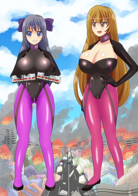 この前の続きhttps://t.co/yKxYmZaOef
街を破壊するアンドロイド巨大娘を描いてみました
(左)妹ができて喜ぶ(右)姉です
#巨大娘 #Giantess #サイズフェチ 
