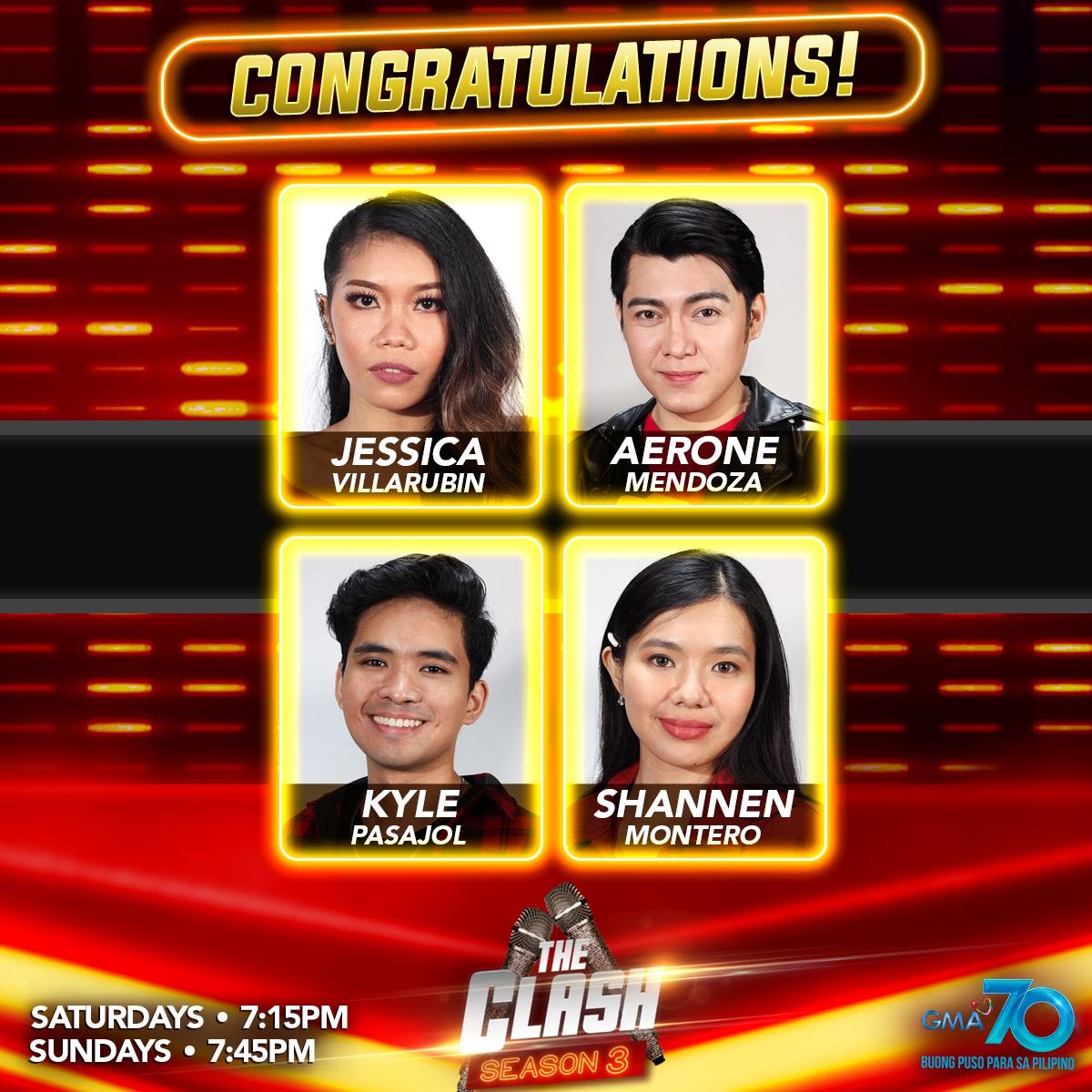 geebragancia's tweet photo. #TheClashKakulayKalaban @GMATheClash 

Congratulations @JessicaVillaru7 @OfficialAerone @DohertyShannen and @kyleralvin https://t.co/64fS7lQmbN