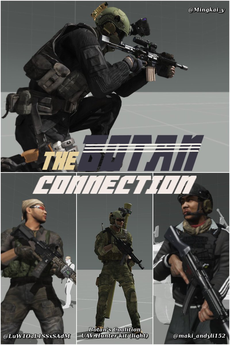 raf_wasnt_here's tweet photo. Hello! I'm a terrible #ArmA3 player who is also a #ホロライブ/holopro fan. I've been making sets inspired by both the talents and their fans, and I hope I have something in here that can suit your fancy.

If you'd like to see my other stuff, just click on #holoadouts! https://t.co/w3gpyq0R4n