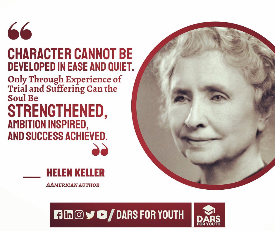DarsForYouth's tweet photo. Character cannot be developed in ease and quite.
#quotes #quoteoftheday #quotesaboutlife #freedom #inspiration #motivation #character #dream #changemakers #education #knowledge #challenge #success #patience #nevergiveup #strengthe #achivement #hellenkeller #youth #Bangladesh https://t.co/trDwx4WQl2