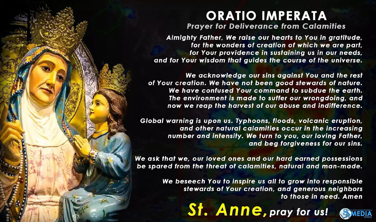 sapadsmalicboy's tweet photo. ORATIO IMPERATA (Prayer for Deliverance from Calamities)
St. Anne, pray for us! https://t.co/08LDjxNUCu