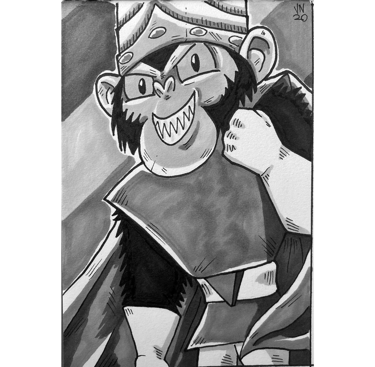 NevalainenJuho's tweet photo. Drawtober 2020. Cartoon Villains: 25. Mojo Jojo
#piirustus #drawing #tussi #marker #ink #muste #art #taide #promarker #drawtober #drawtober2020 #artchallenge #artchallenge2020 #powerpuffgirls #mojojojo https://t.co/BK8bAxJwUm