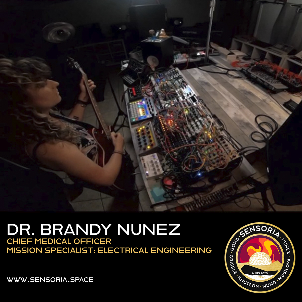 SENSORIA_6's tweet photo. MEET THE CREW: Dr. Brandy Nunez is a microbiologist, veterinarian, mother, modular synth musician, and aspiring astronaut. Her love of the cosmos and appreciation for life in all forms infiltrates both her scientific and creative work.
#womaninmed #analog #soundofspace #stemstar https://t.co/Wk7aAoEktv