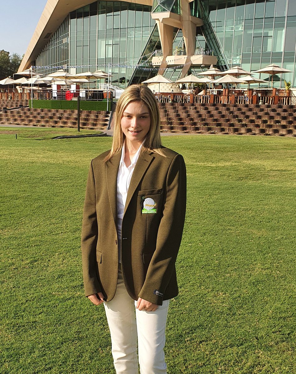 So very proud of my amazing daughter @lilibgolf who received her green jacket for winning the UAE Junior Master Tour Order of Merit for girls