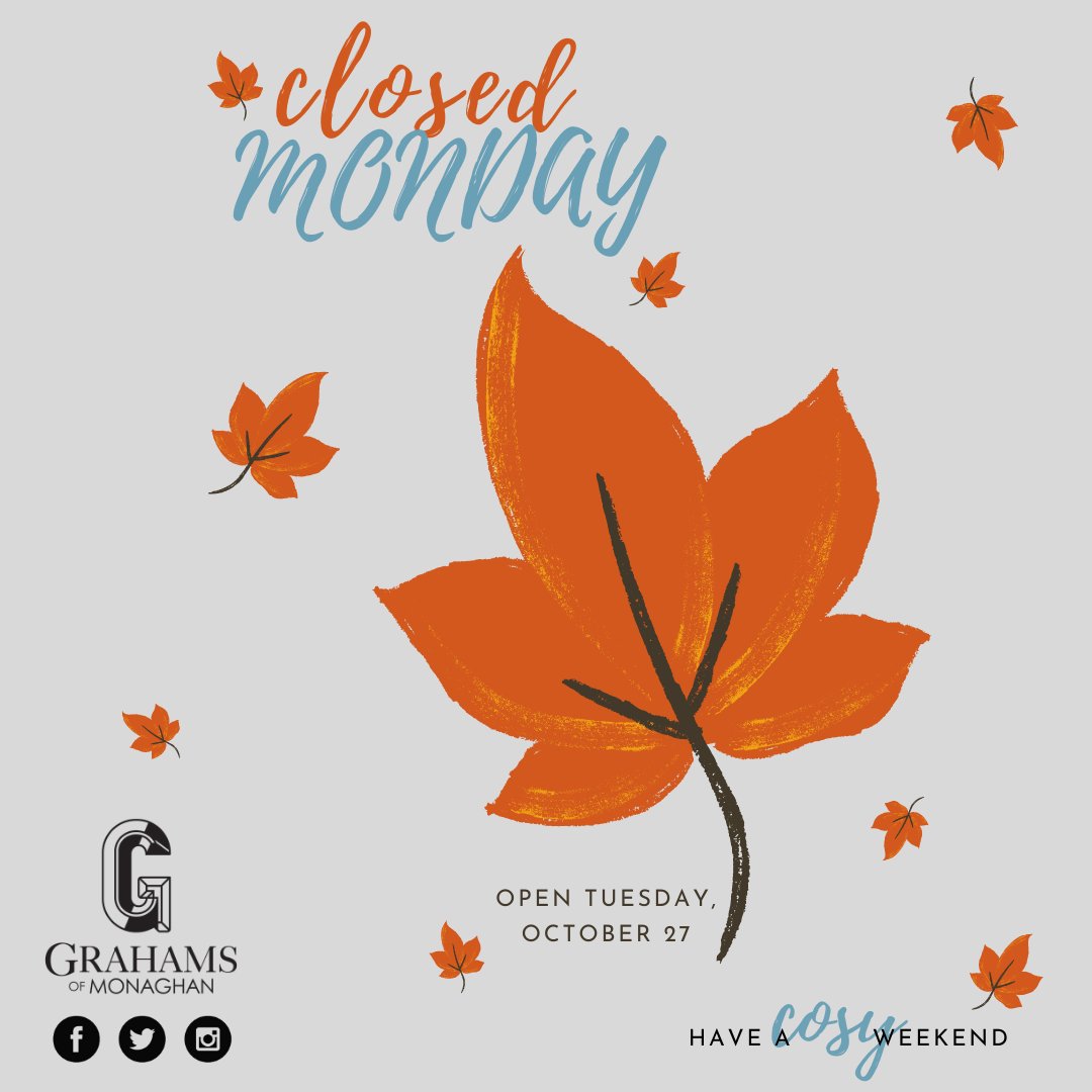 🍂 Bank Holiday Weekend 🍂

We will be closed tomorrow (Monday 26th Oct) for the October Bank Holiday weekend. 

We hope you all have a lovely weekend and see you Tuesday! 

#octoberbankholiday #bankholidayweekend