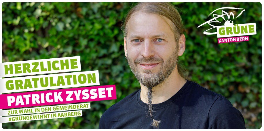 gruenebern's tweet photo. Herzliche Gratulation nach #Aarberg 🎊🎉 Patrick Zysset ist neu in den Gemeinderat #Aarberg gewählt. #grüngewinntinAarberg #grünewelle https://t.co/LvpAKgyPOy