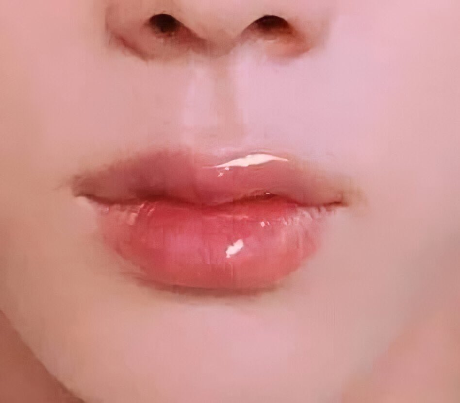 his big plumply lips