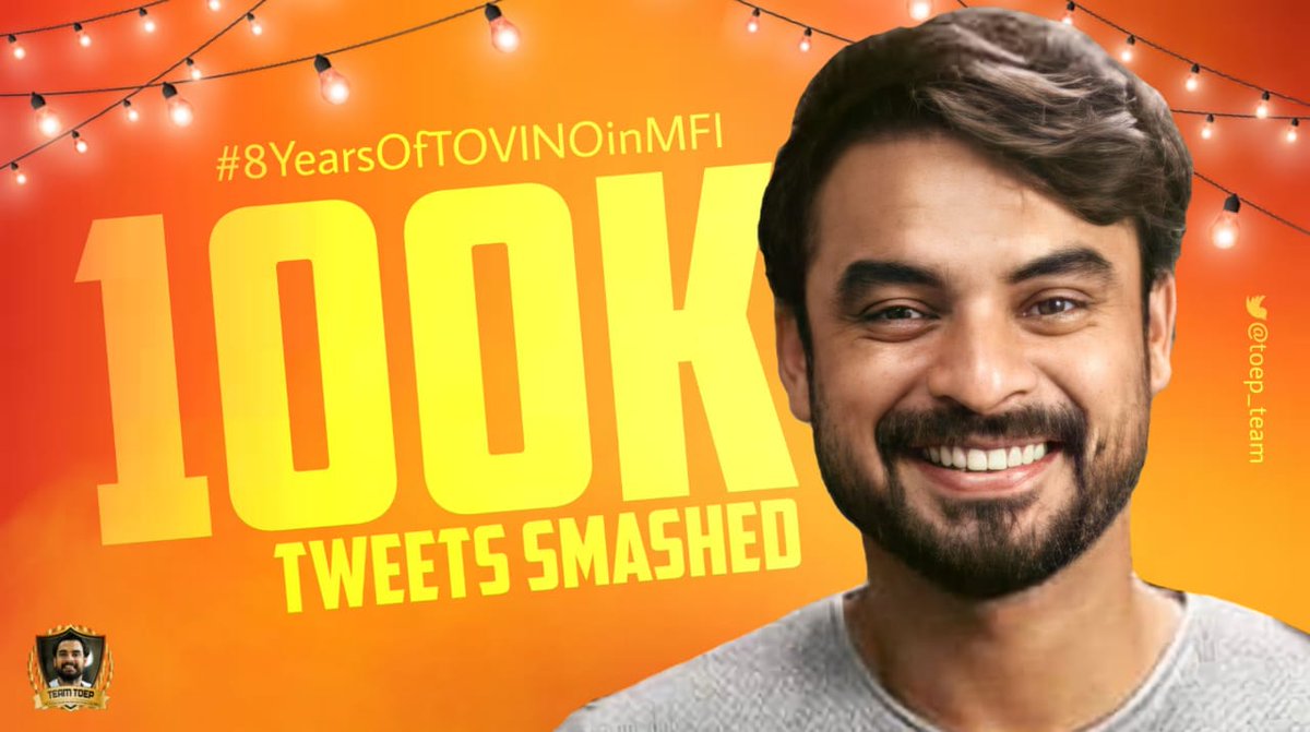 TFWAIMKD's tweet photo. #8YearsOfTOVINOinMFI
Smashed 100K Tweets💥 https://t.co/yuDkUFbF1y