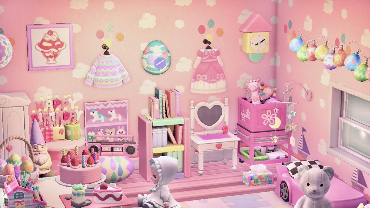 Meriha キッズルーム少しだけ模様替えした あつ森 あつ森レイアウト 子供部屋 ピンク