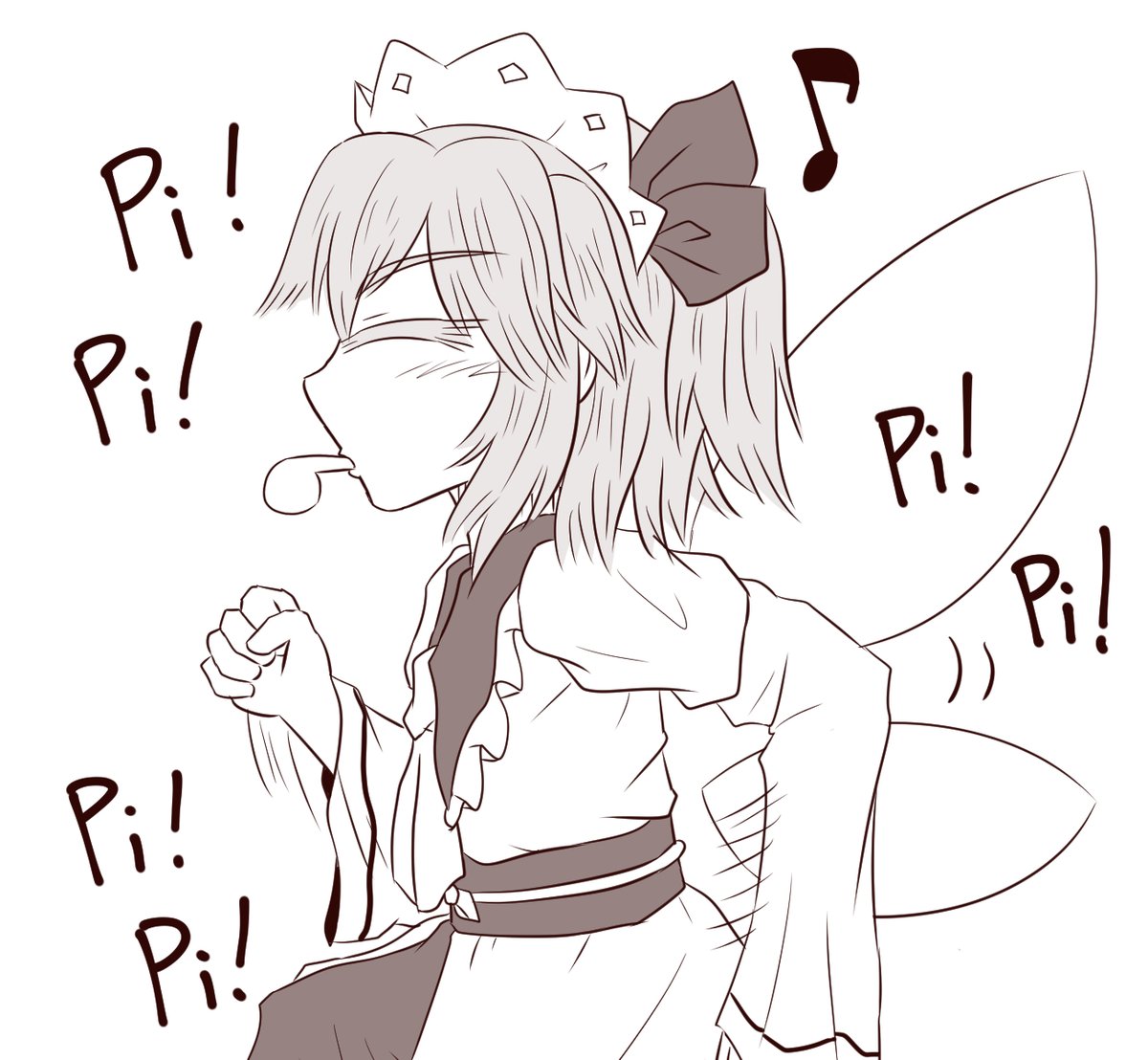 ホイッスルで遊ぶサニーちゃん 