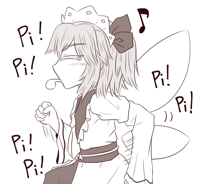 ホイッスルで遊ぶサニーちゃん 