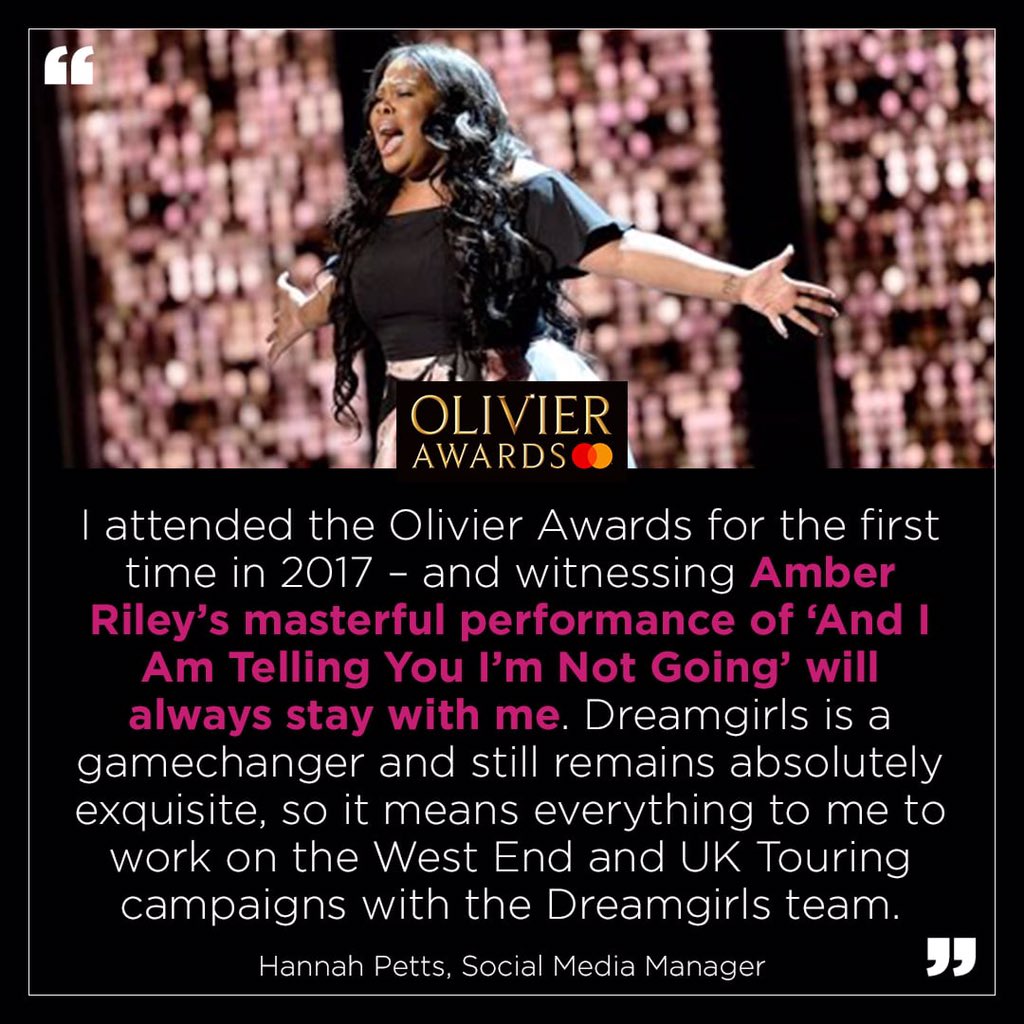 And we are telling you, we still dream about <a href="/dreamgirls_uk/">Dreamgirls UK</a> at the #OlivierAwards ✨