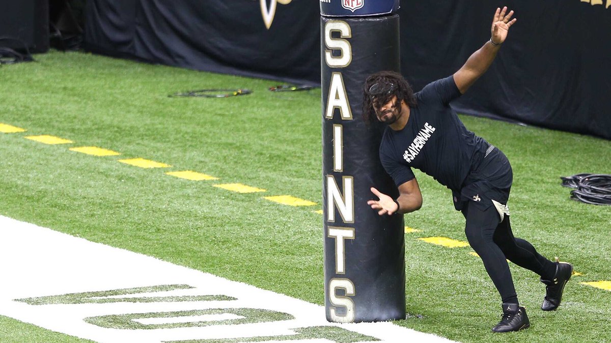 Saints's tweet photo. Pregame views 👀

#Saints | @FedEx https://t.co/AwyGbc2XNX