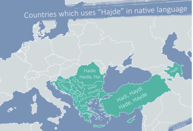 SonerCagaptay's tweet photo. Countries that use “hayde” (let’s go) https://t.co/dyItgQHzmD