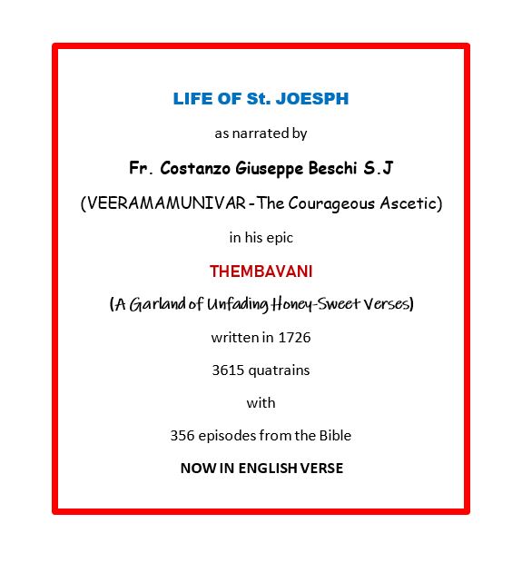 MDominicRaj1's tweet photo. 1/1
I hope you have read my earlier tweet threads on the #LifeofStJoseph as narrated by #Beschi in his #Epic #THEMBAVANI. This episode deals with "The Comments of the Congregation" on seeing #VirginMary appearing in the Temple.
@BpDavidRicken #YearofStJoseph @sonsofstjoseph
NEXT https://t.co/NMJiCba6fW