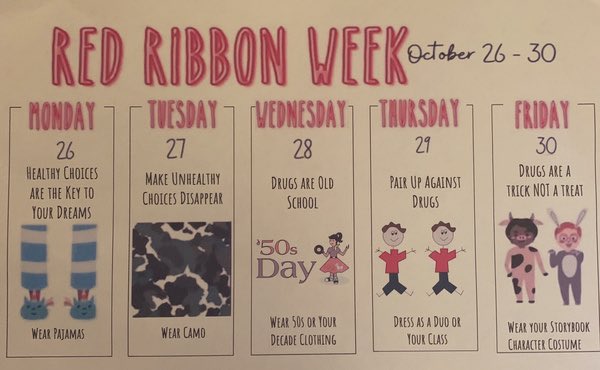 Don’t forget to wear your pajamas tomorrow!! <a href="/mambrinosteam/">STEAM Academy at Mambrino</a> #RedRibbonWeek