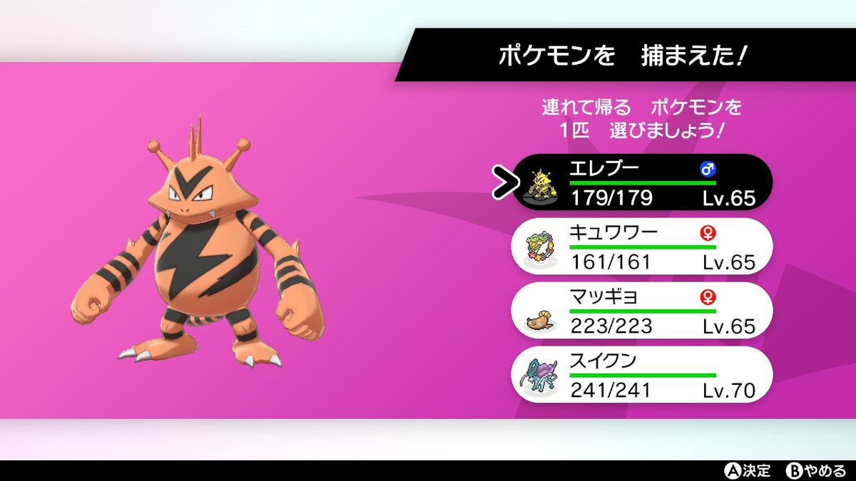 ゲームが好きなベレト 色違いスイクンが出る前に色違いエレブーが出た ポケモン剣盾 Nintendoswitch ゲームが好きなベレト 色違いスイクンが出る前に色違いエレブーが出た ポケモン剣盾 Nintendoswitch