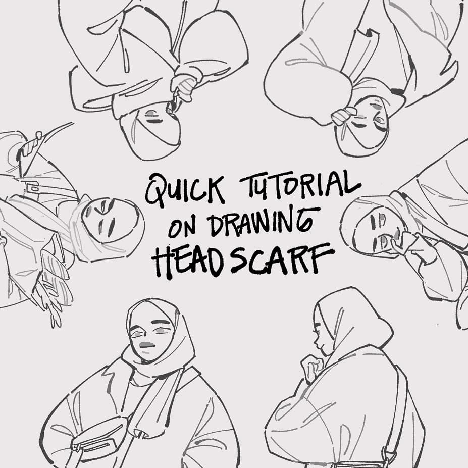 Quick tutorial on drawing headscarves/hijab. 
