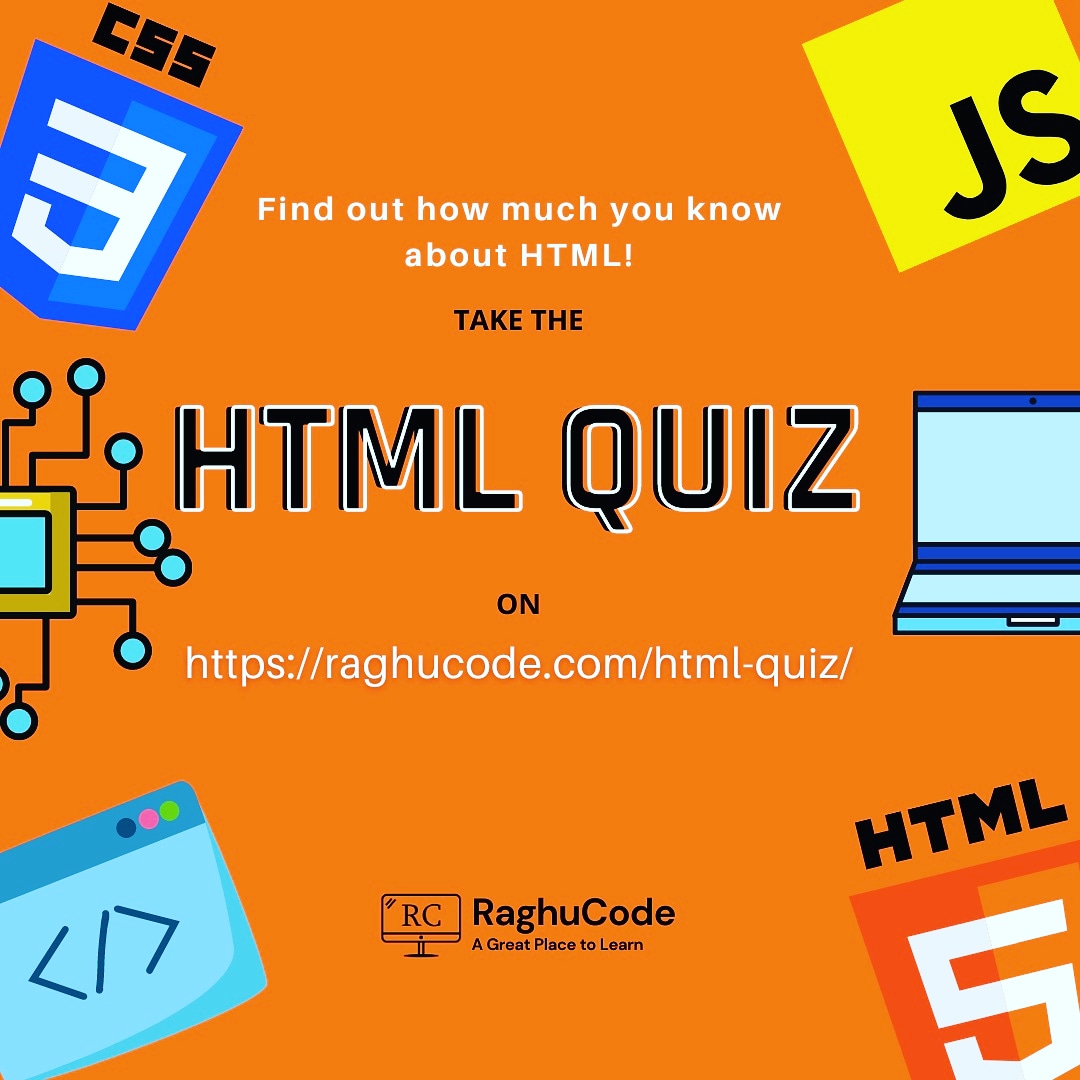 CodeRaghu's tweet image. HTML Quiz has been added on RaghuCode. Try it out!
raghucode.com/html-quiz/
#raghucode #htmlquiz #html #htmlcoding #codingisfun #programming #webdesign #webdevelopment