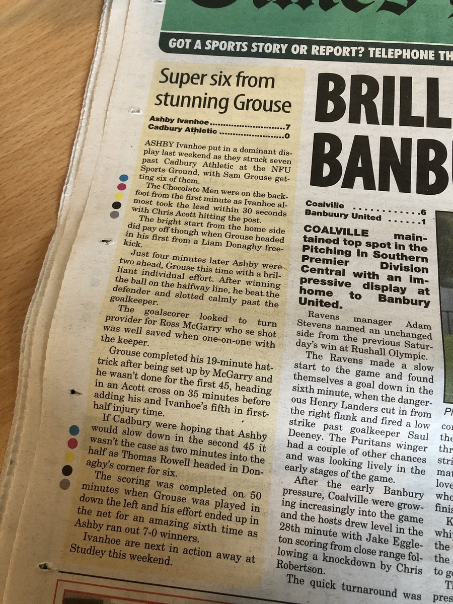 Great for our Ground Hopper Package to be featured in the <a href="/NonLeaguePaper/">The Non-League Paper</a>!😎

Also got a nice little write up of last weekends 7-0 win on the back page of <a href="/AshbyTimes/">Ashby</a>! 📰