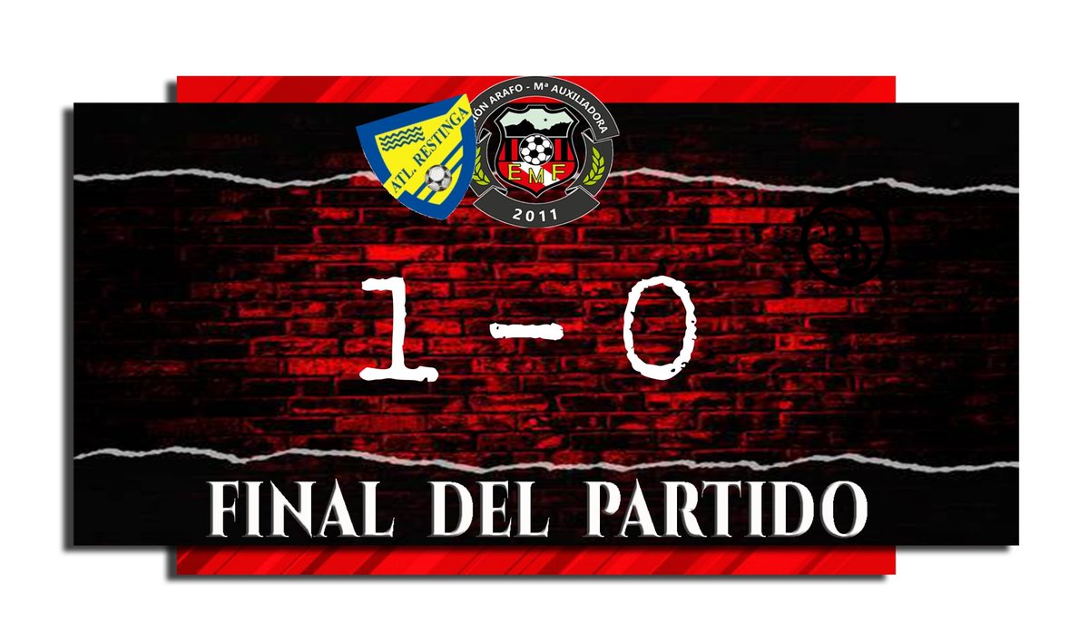 EArafero's tweet photo. ⏹️ Final del partido en el Municipal de la Restinga.
@AtlRestinga 1 - 0 #EFUniónArafoAux

Desde el Club, darle las gracias al Atlético Restinga por su amabilidad en todo momento hacia nosotros y le deseamos mucha suerte para el resto de la temporada.

⚽🔴⚫⚽ https://t.co/N1eBrjmDE0