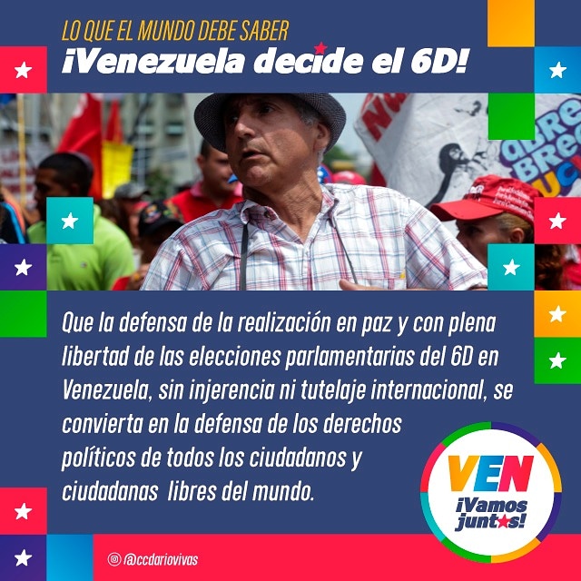 #EsTiempoDeElegir ¡VEN Vamos Juntos!

.<a href="/NicolasMaduro/">Nicolás Maduro</a>
.<a href="/nicmaduroguerra/">Nicolas Maduro Guerra</a>
.<a href="/drodriven2/">Delcy Rodríguez</a>
.<a href="/dcabellor/">Diosdado Cabello R</a>
.<a href="/PartidoPSUV/">PSUV</a>
.<a href="/CCDariovivas/">Comando de Campaña Dario Vivas</a> 

#LaGuaira #Venezuela #VEN #VamosJuntos #RevoluciónBolivariana #NosotrosVenceremos #NoVolveran #HijosDeChávez #6D #AN
