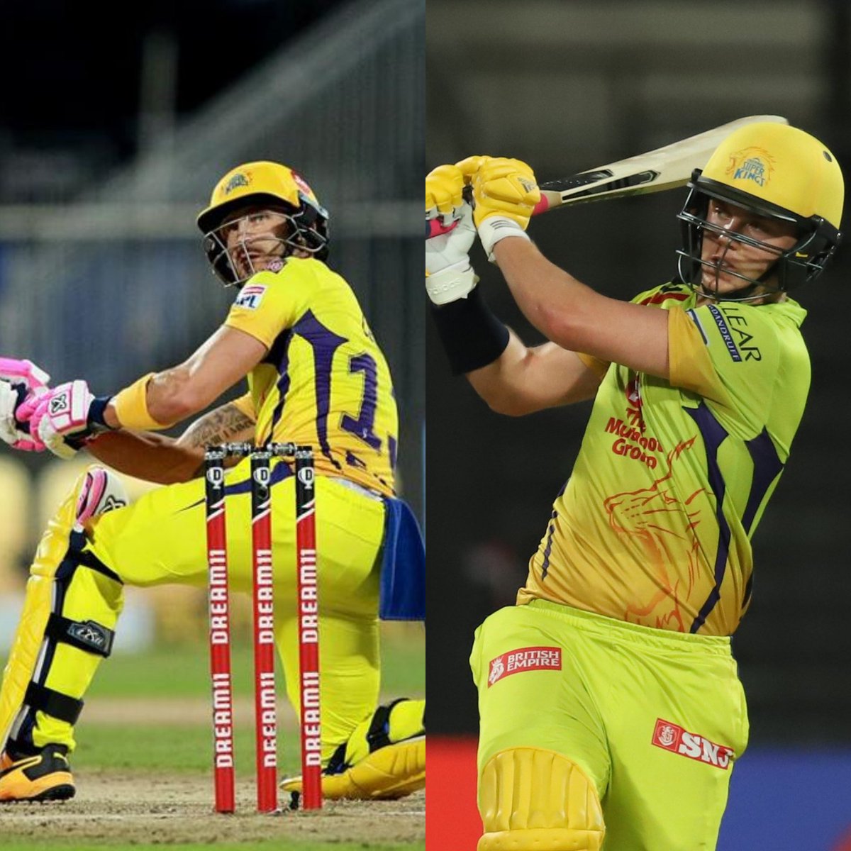 noohansari96's tweet photo. The two pillars of super Kings who coddle the team from several fester situations in this season... #Champs💛 #samcurran #Fafduplesis #csklove @faf1307 @CurranSM https://t.co/oEvuTSRig8