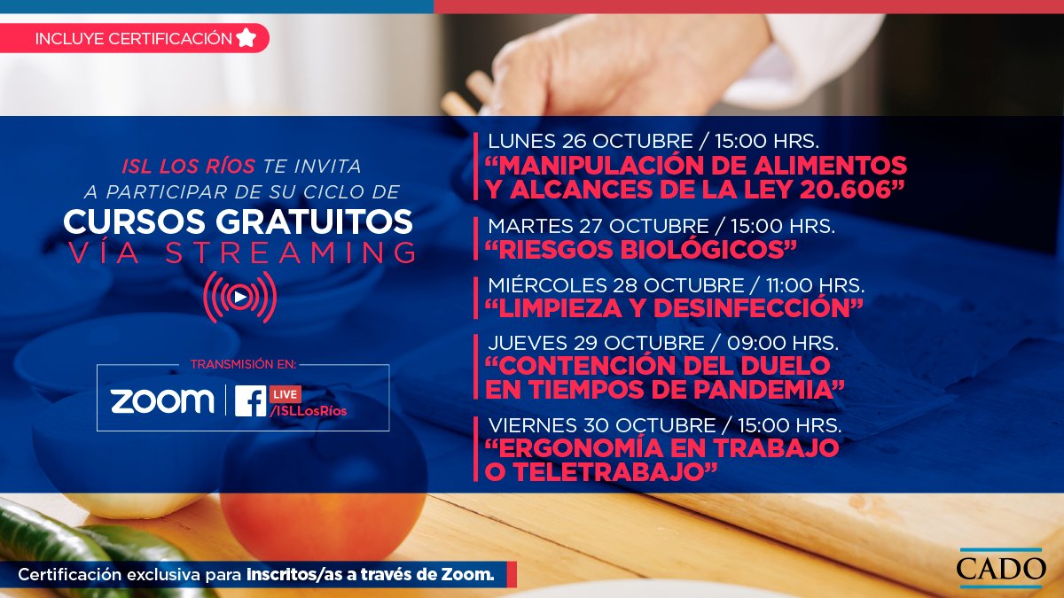 ISLLosRios's tweet photo. 👩‍🏫 ¡𝗖𝗔𝗣𝗔𝗖𝗜𝗧𝗔𝗖𝗜𝗢𝗡𝗘𝗦 𝗚��𝗔𝗧𝗨𝗜𝗧𝗔𝗦! Te invitamos a los cursos que realizaremos por #Zoom y que entregan certificación para las y los asistentes.
➡️ Inscríbete aquí: https://t.co/x3edh1j5E7
📲💻 Transmisión en vivo: https://t.co/pA7OnxuDod ¡Te esperamos!
#ISL https://t.co/QgX1Kn6b99