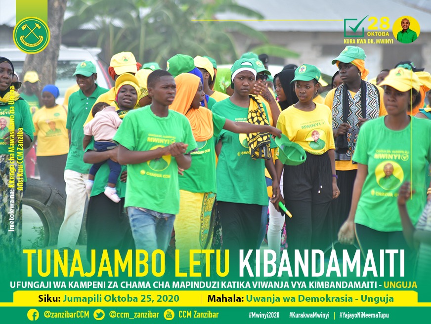 ccm_zanzibar's tweet photo. Wananchi mbalimbali wa Mkoa wa Mjini wakiwa wanaelekea katika uwanja wa Demokrasia (Kibandamaiti) kushiriki mkutano wa ufungaji wa Kampeni za Chama Cha Mapinduzi Unguja. Mapema leo Jumapili Oktoba 25, 2020.

#Mwinyi2020✅
#KuraKwaMwinyi
#YajayoNiNeemaTupu https://t.co/i6zs3b8XoB