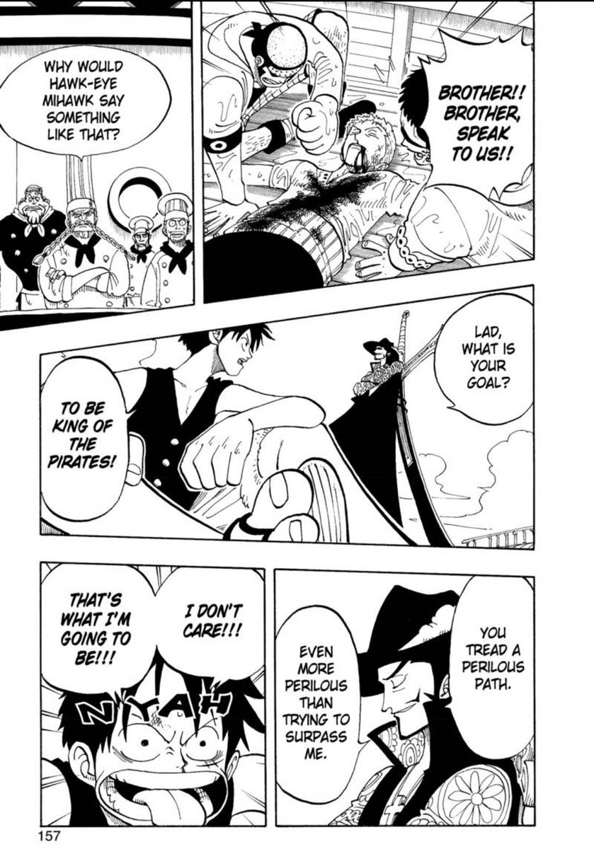 -beileve he could accomplish this feat? Mihawk told luffy, becoming the pirate king is a path more perilous than surpassing even him, THAT'S THE PIRATE KING, imagine if Luffy's goal was to FREE the world? That's a path more perilous than the pirate kings journey! another big-