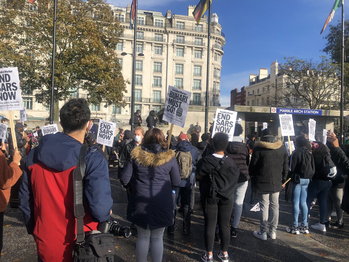 SWP_Britain's tweet image. Protesters gathering in Marble Arch to call for  #EndSARS 

#EndPoliceHarassment #BlackLivesMatter