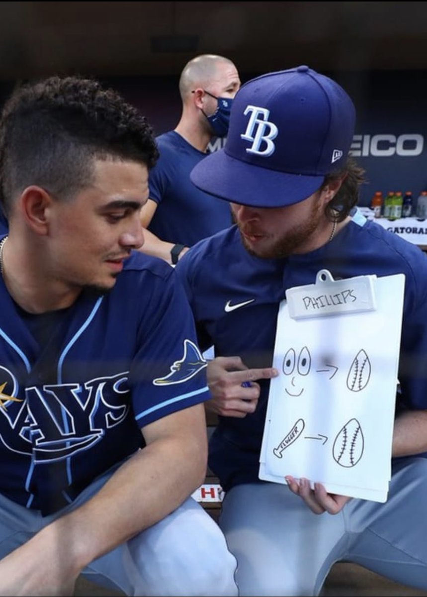 AndyMcKayHG's tweet photo. When you don’t get to be in the starting lineup, you can checkout on your team or you can find a way to bring energy and encouragement. Before Brett Phillips became a hero, he was focused on helping his teammates with his grease board. Last night, the game rewarded the right guy. https://t.co/Gjbppf5RpH