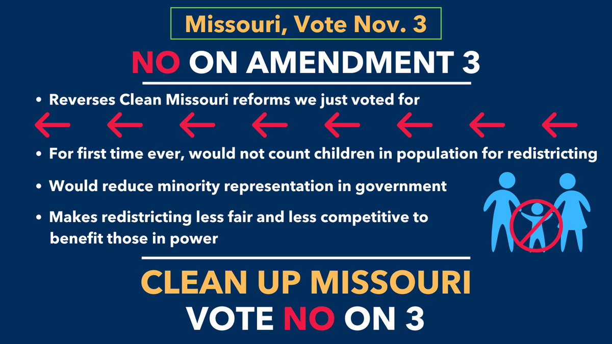 Amendment 3 also does not simply reverse Clean Missouri. It adds key changes that will give the legislature huge powers to decide who counts and who doesn't in our representative government.4/