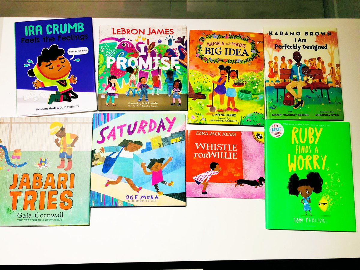 Got some new #mirror books for my 2nd graders. I adore my local <a href="/busboysandpoets/">Busboys and Poets</a> bookstore 1000x more than the popular B&amp;N. I can always find quality, non-stereotypical diverse picture books at Busboys. #shoplocal And these books by <a href="/Karamo/">Karamo</a> @meenaharris &amp; <a href="/ogemora/">✨Oge Mora✨</a> are 💯🔥.
