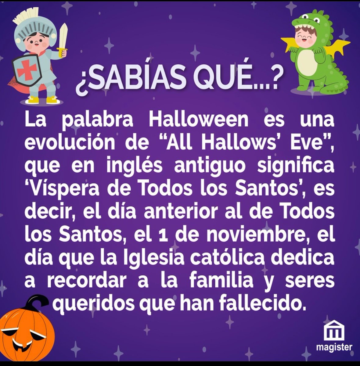 cq95mj's tweet photo. Se acerca Halloween 🎃 👻 
¿Saben de dónde viene el nombre? 

#ElFaroNebrija https://t.co/ZLzXMN5mNS