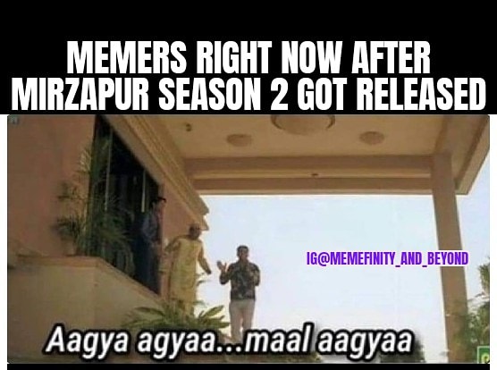 Memefinityandb1's tweet photo. Memes hi memes honge..😂😂
#MirzapurOnPrime #Mirzapur2 https://t.co/Pw5L4LxbYy