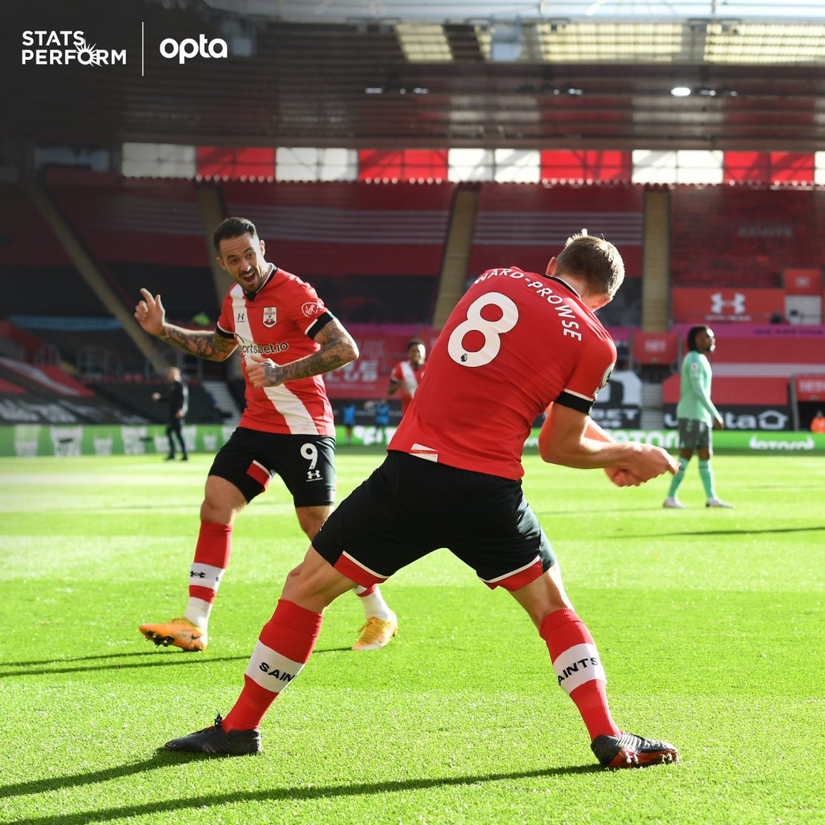 OptaJoe's tweet photo. 2 - Danny Ings has provided two assists in a Premier League game for the very first time, with this his 117th appearance in the competition. Provider. #SOUEVE https://t.co/gCb6e6401N