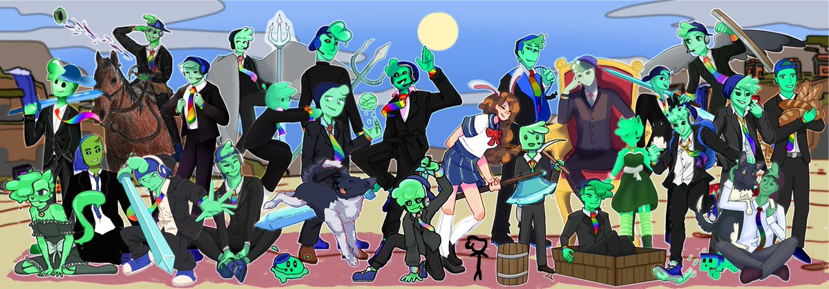 chrisriin's tweet image. Secret is out! Here's the banner project I organized with a ton of the fanartists in his community. 

This took us around a month to get together, so proud of everyone who participated! Will be tagging everyone who gave their twitters below. Go give them love! 

@PeteZahHutt