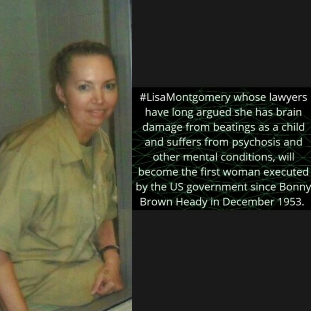 USA : Federal death penalty- Stop Execution of Lisa Montgomery.
Contact: @TheJusticeDept @realDonaldTrump @WhiteHouse
Execution: December 8.
@KarineOmry @hannahkauthor @cnocbeag @jettica65 @AbolitionDeath @TheCollectiveD1 @dbut53 @CitiesforLife @antonio_salvati @JusticeNotDeath https://t.co/83Nvrom5op