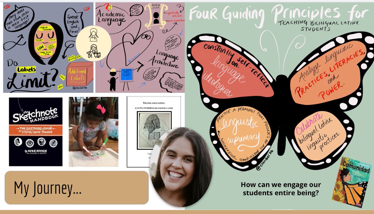 claribel716's tweet photo. It was an honor to present at @bankstreetedu #languageseries2020 and combine my passions of #linguisticjustice and #visualliteracy. What do we miss as educators when our expectations and beliefs are grounded on ancient methods? #sketchnotes #sketchnoting #visualnotetaking https://t.co/YwJjUpu8Vf