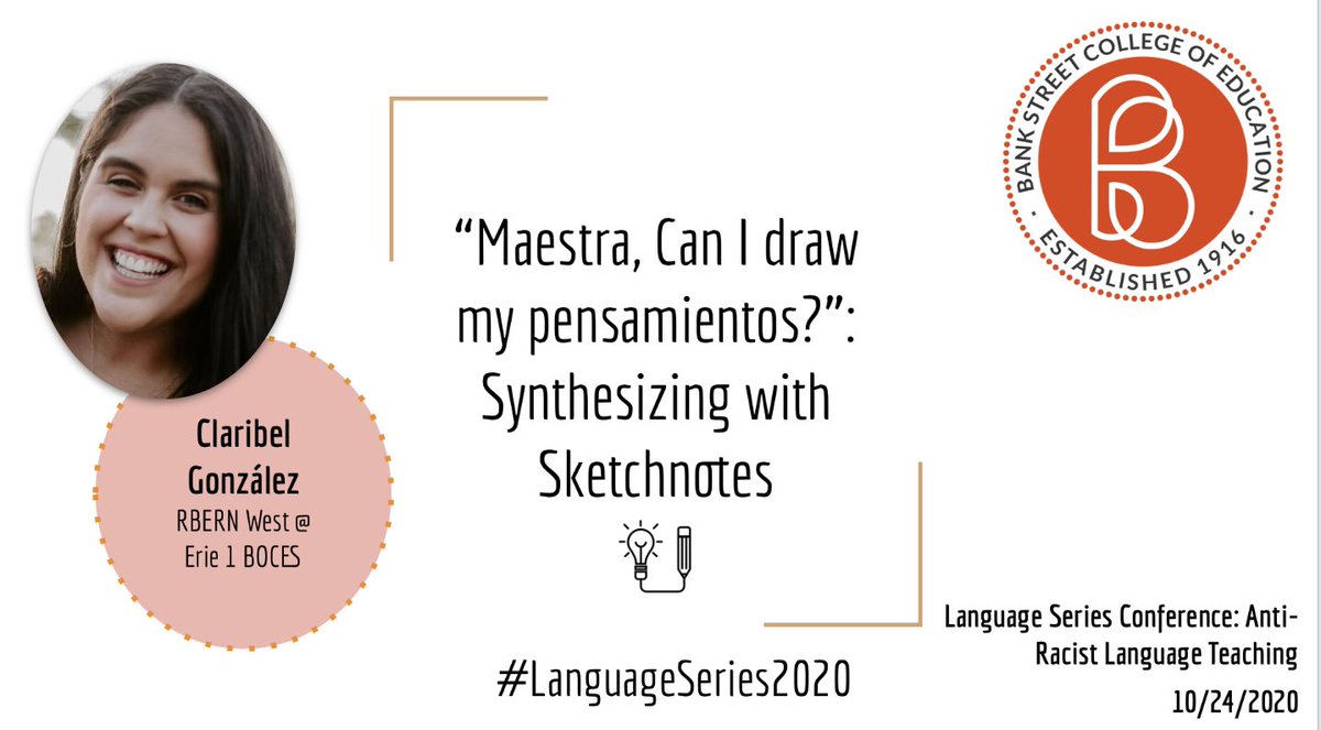 claribel716's tweet photo. It was an honor to present at @bankstreetedu #languageseries2020 and combine my passions of #linguisticjustice and #visualliteracy. What do we miss as educators when our expectations and beliefs are grounded on ancient methods? #sketchnotes #sketchnoting #visualnotetaking https://t.co/YwJjUpu8Vf