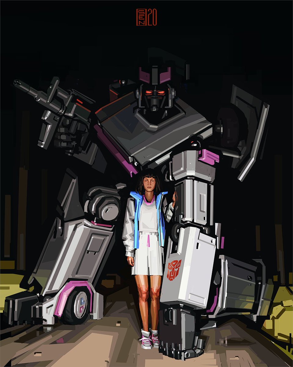 Sentruos's tweet photo. SENTINEL. Based on a retro photo. 
#heavypaint #art #Transformers https://t.co/QUlJHbSfoL