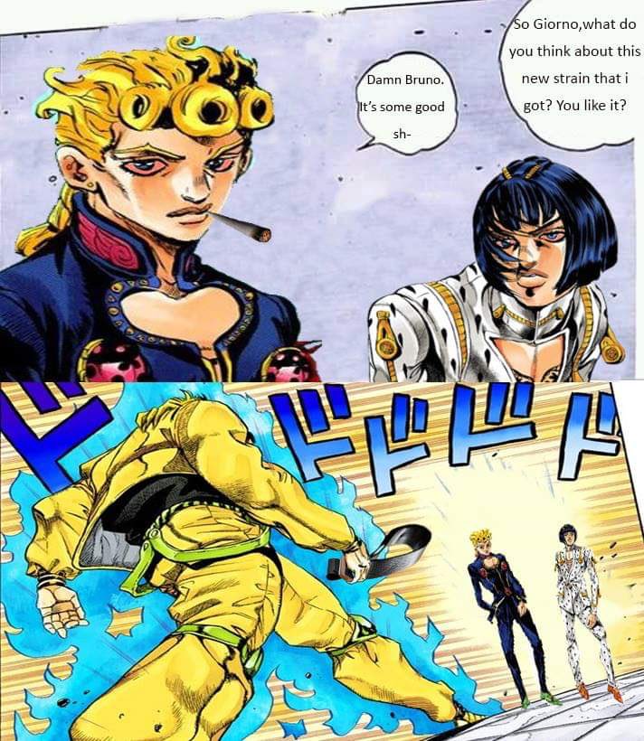 Certifiedmainee's tweet photo. It’s all fun and games until DIO shows up #jojosbizzarre #jojo #manga #anime #jojos #jojosmemes #cute #luftballoon96 #dankmemes #animemes #funnyvalentine #d4c #girl #jojomemes #memes #smokeweed #cannabis #420 #weed #smokeweedeveryday #weedporn #smoke #cannabiscommunity #weedlife https://t.co/xoPiPMm1Ho
