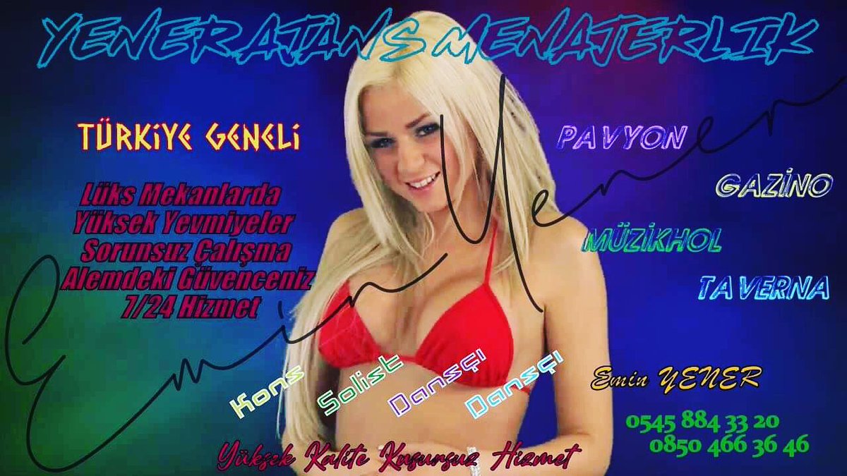 ❇️Türkiye'nin En Büyük Menajerlik Ajansı ❇️
🔷Lüks Gazinolarda 🔷
🔘500 den Başlayan Yevmiyelerle Çalışmak İçin 🔘
0545 884 33 20  📞 0850 466 36 46
  ⛔️Menajer Emin Yener ⛔️#Kons ,#Oryantel , #Solist , #Dansçı , #Gazino , #pavyon , #Müzikol , #Bar , #Yatılıiş, #GazinoMenajeri