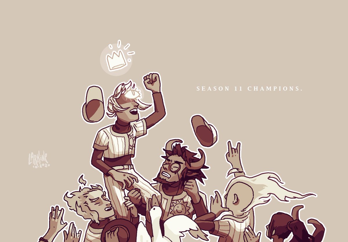 a sixth game in a five-game semifinals, forcing everyone to take a nap. then getting stuck in a loop in black hole weather. also LARS TAYLOR. this was absurd and chaotic and I think we wouldn't have it any other way.

congratulations on the championship, sunbeams

#blaseball