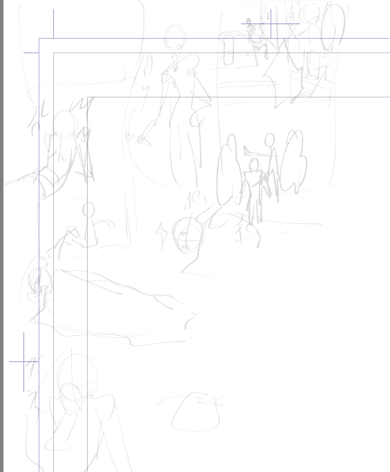 3ページ漫画だったから出来たのもあるけど、コマ割思いつかなくてひとまず思いついてるシーンを片っ端から書き出して、それを元手にネーム切ったやつ、 