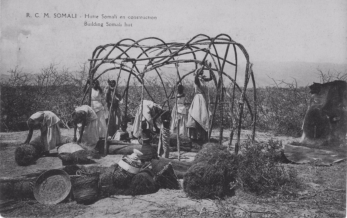 Somali Craftwork thread  This thread is on one of most important pieces of Somali craftwork; the building of the collapsable nomadic hut. For nomads who travel with seasons, homes need to be quick to build and quick to dismantle and load onto the camels they keep.